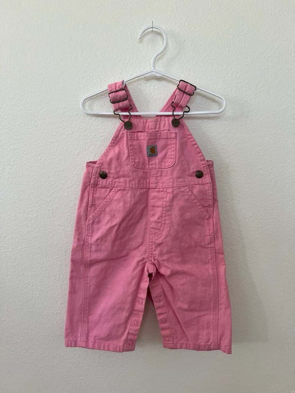 Carhartt Girls Pink Canvas Bib Overalls